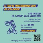 Straßen fair teilen! – Tour de Verkehrswende am 9. August 2026 in Lüneburg!